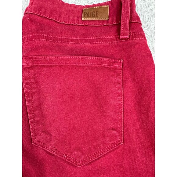 Paige Verdugo Ultra Skinny Womens 25 Red Jeans Comfort Office Cotton/Elastane - Picture 16 of 16